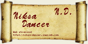 Nikša Dancer vizit kartica